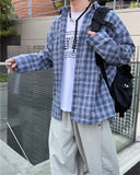curd over check shirt