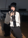 Hickot String Point Knit Bandana Beanie