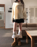 Double Buckle Fur Fold Sheepskin Boots