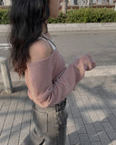 Blossom V-Neck Summer Knit Crop Cardigan