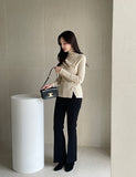 Lapu Unbalanced Wrap Button Polar Knit