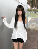 Beats Two-Button Deep V-Neck Long Sleeve