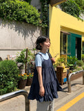 Yubun Denim Tiered Sleeveless Layered One Piece