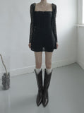 Muse Embossed See-through Lace Cardigan