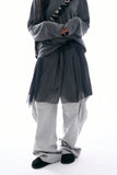 Curve panel cargo cotton wide pants