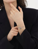Pebble Heart Silver T-Bar Chain Bracelet