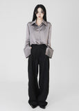 Cuff silky blouse