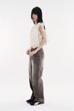 Latte washed regular denim pants