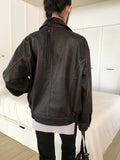 [MADE] Setter vintage washing cut boxy leather jacket