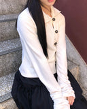 Puan High-Neck Button Knit Cardigan