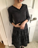 Herang Dot Lace Three Quarter Sleeve T-Shirt