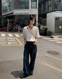 Solid V-neck half cardigan