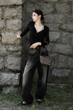 Slit Tencel Long Sleeve