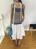 Fiumi Frill Shirring Midi Banding Skirt