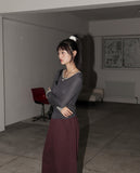 Carat Layered See-Through Tencel U-Neck T-shirt