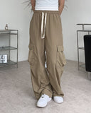 Miel Pintuck Nylon Cargo Pants