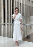 Core Wrinkle-Free Pleated Wrap Long Skirt