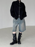 Quartet washed Bermuda denim