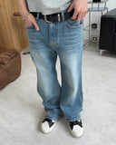 Record semi-flare denim pants