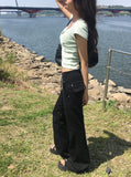 Runho Banding Back Pocket Bootcut Pants
