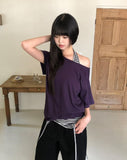 Dekil Off-Shoulder Short Sleeve T-Shirt