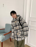 [unisex] Donico Check Duffel Quilted Hood Half Coat