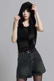 Belt Retro Patch Shorts