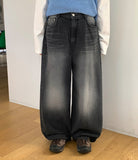 Tilt button denim wide pants