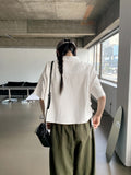 Gretel Shirring String Cotton Crop Short Sleeve Shirt