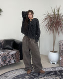 Lahen Cable Dyeing Damage Cardigan