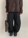 Billet Buckle Stitch Curved Balloon Pants