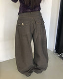 Piin Stud Brushed Vintage Wide Pants