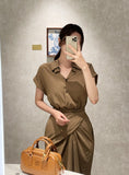 Oe Short Sleeve Shirt Wrap One Piece