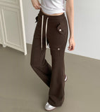 Side Pocket Semi Bootcut Banding Pants
