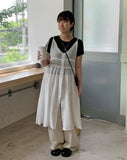Chyuiko Pintuck Lace Layered Button Long One Piece