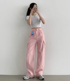 One Pintuck Wide Fit Pocket Cargo Cotton Pants