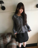 Chomin Frill Collar Knit Cardigan