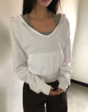 [Sweatshirt + Halterneck set] Doe Layered Holder Neck Sweatshirt