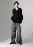 Gray Pin Wide Denim