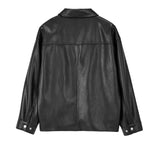 Fox Leather Overfit Single Stand Jacket Woman