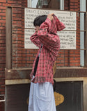 Venish dirty hood check shirt