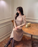 Deman Tulle Layered Span Tweed One Piece