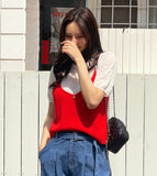 [Bustier set] Bier Layered Short Sleeve Knit