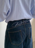 Inferred Summer Printing Denim Bermuda Pants