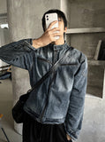 Generic Patch Cut China Neck Washing Denim Jacket