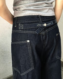 Doppin Incision Adjust Washing Denim Bermuda Pants