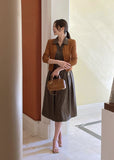 Vet Collar Shirt Sleeveless One Piece (Belt Set)