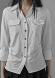[mnem] Muted Roll-Up Shirt
