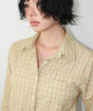 NATURAL CHECK 3/4 SHIRT