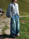 Fertig Blue Teen Cargo Denim Jeans